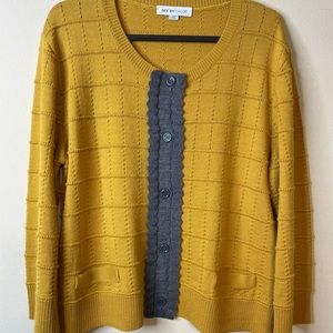 SEE BY CHLOÉ | Wool Mustard & Gray Cardigan
